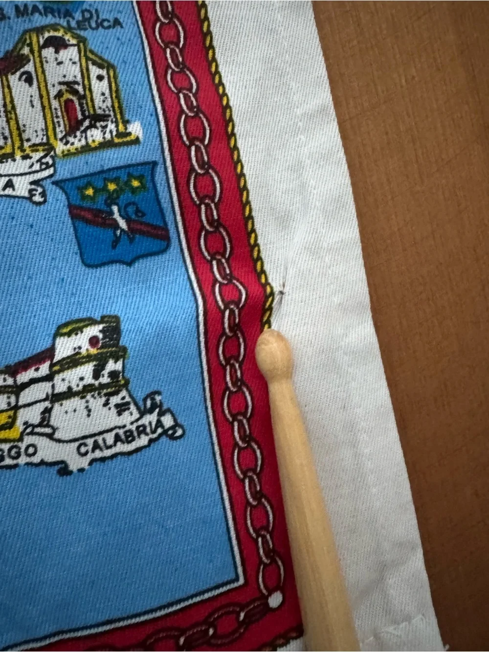 Vintage Italy Map Tea Towel Souvenir Illustrated Italia Wall Hanging